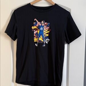 Under Armour Black Curry Graphic Tee with Blue and Yellow Design